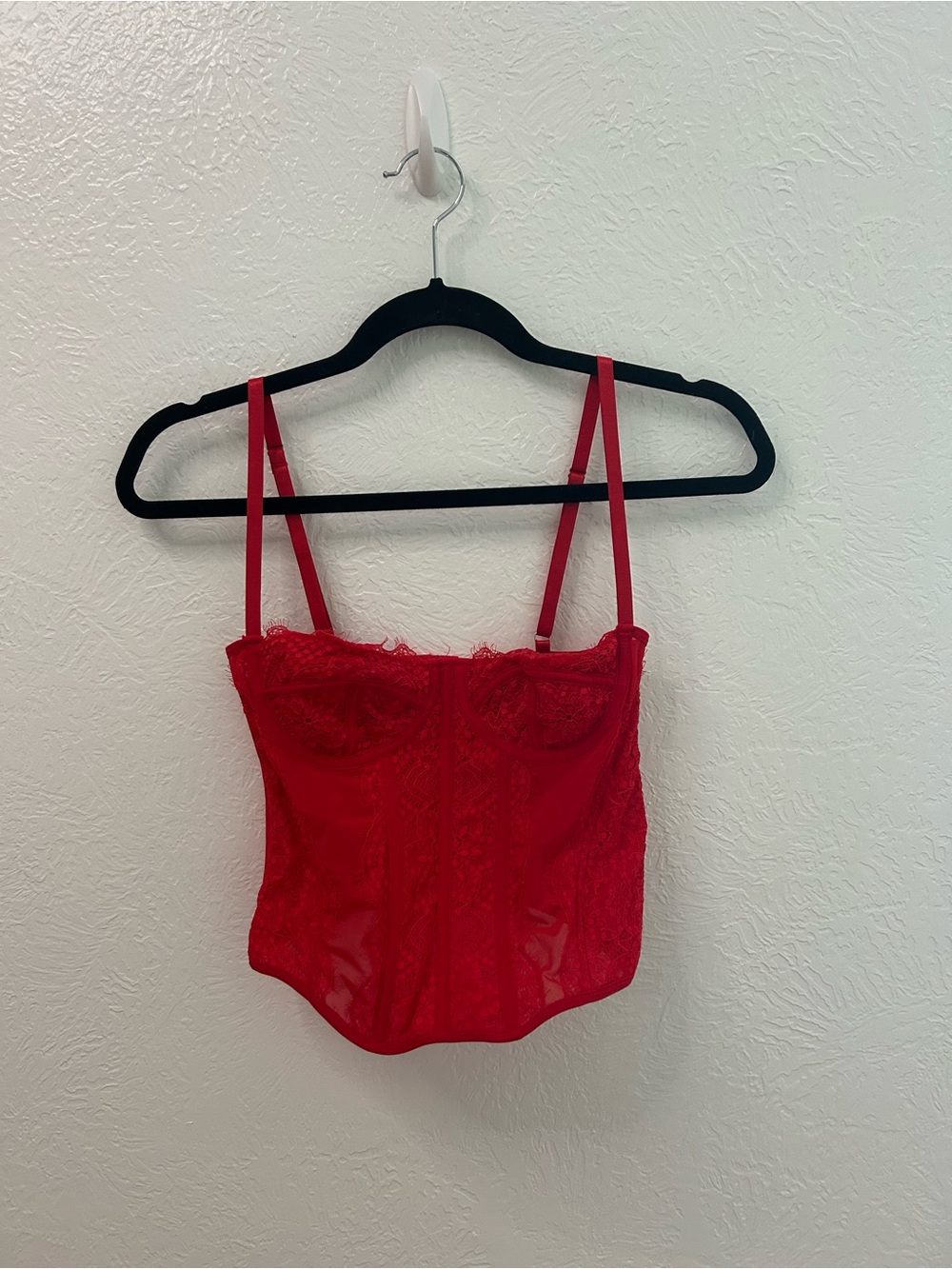 SHEIN Red Lace Bustier Cami